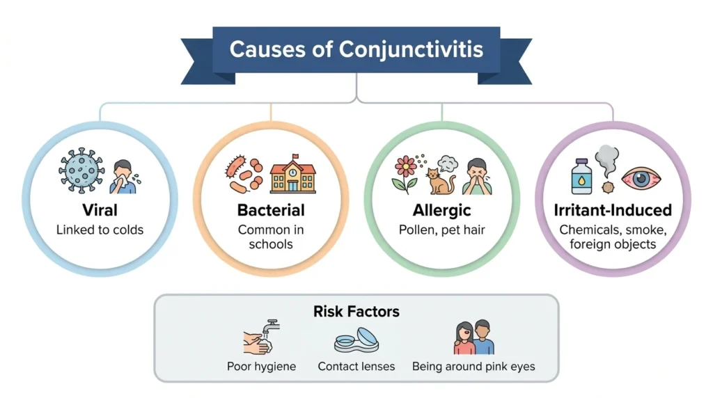 Causes of conjunctivitis
