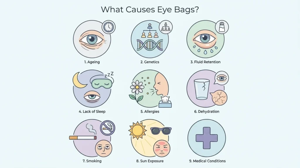 Eye Bags: Causes, Treatment, Surgery & Prevention 3 what causes eye bags