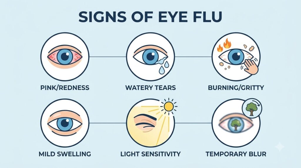 Can Swine Flu (H1N1) Cause Eye Flu? Symptoms, Treatment & When to See an Eye Doctor 3 signs of eye flu