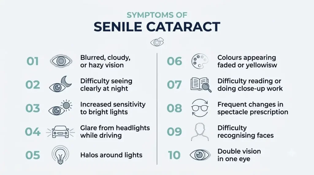 senile cataract symptoms